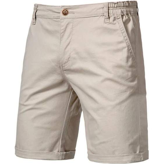 AIOPESON 2021 Nouvel été 100% Coton Solide Short Hommes Shorts pour hommes à taille élastique sociale daffaires décontractées de haute qualité Short de plage 10 couleurs