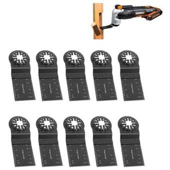 10PCS Lames de Scie Oscillantes, Coffret des Accessoires dOutil Multifonction Oscillant, Lame de Scie Universelle pour Dremel, Bosch, Makita, Fein