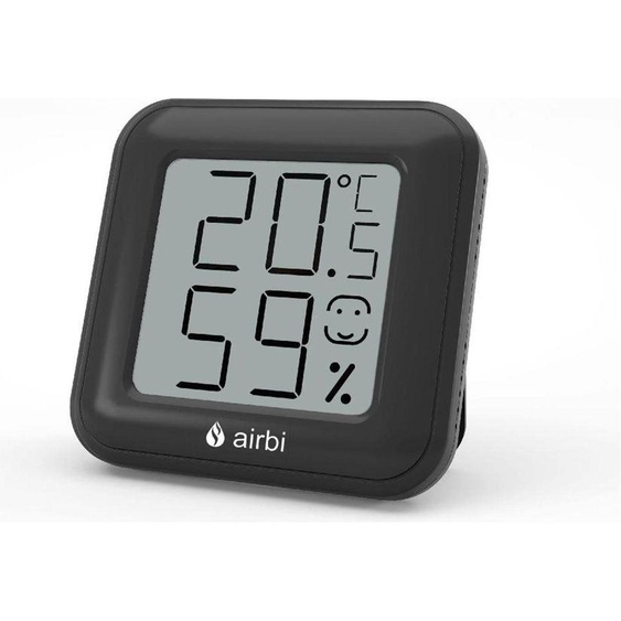 Airbi SMILE hygromètre et thermomètre noir