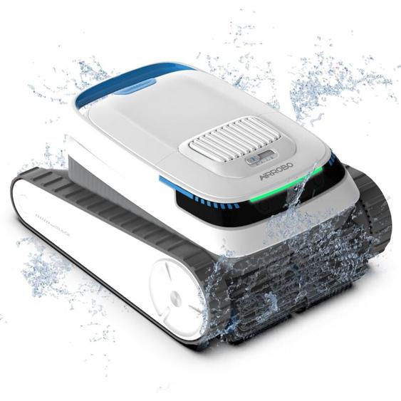 Airrobo - Robot Piscine sans Fil, nettoie les Fond et Parois Ligne dEau, Aspirateur Nettoyeur de Piscine pour Piscines Creusées et hors Sol, Dure