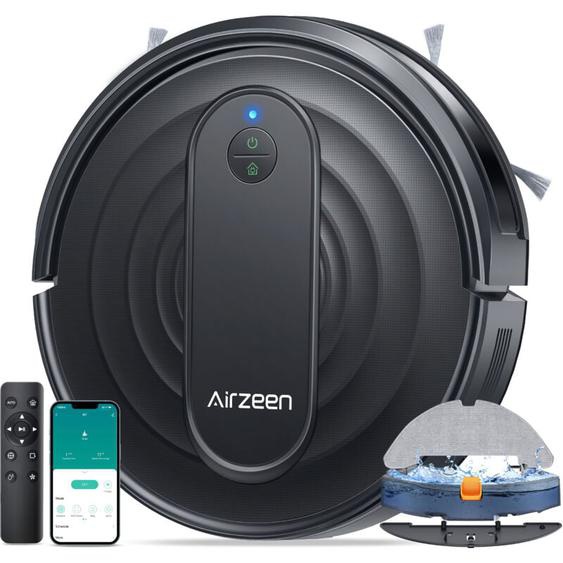 Airzeen Aspirateur Robot, 3 en1 Robot Aspirateur 3000Pa Puissance daspiration élevée Aspirateur Robot Laveur Silencieux, App/WiFi, 150 Min