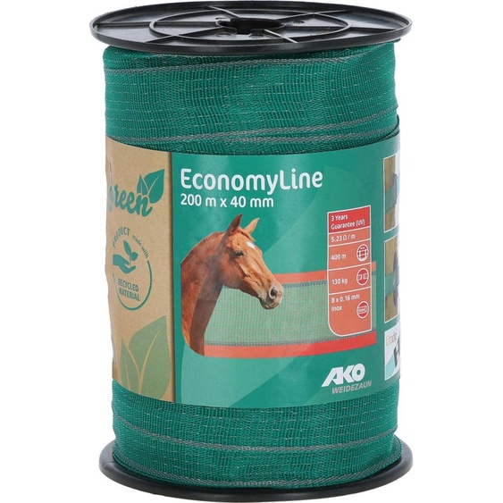 AKO Ruban de clôture EconomyLine 200m x 40mm, 8 conducteurs, 5,23/m, Accessoires pour clôtures de prairie