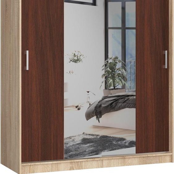 Akord Armoire Coulissante Sonoma/Wengé 150X60X200