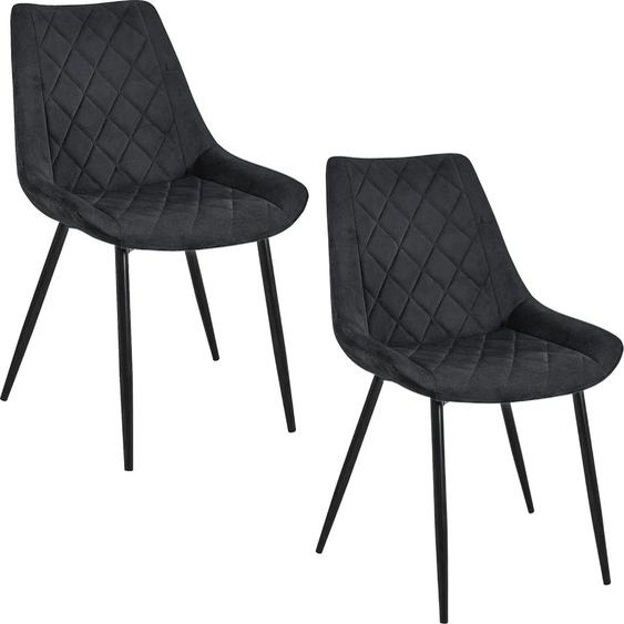 Akord Lot De 2 Chaises Noir 44X41X46
