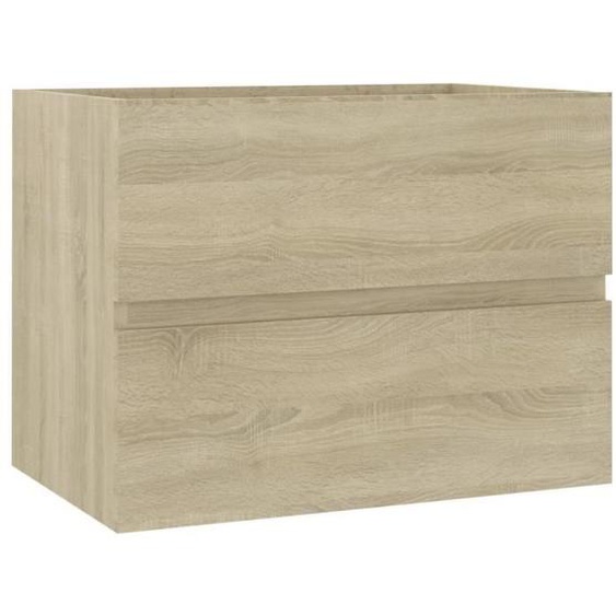 Armoire dévier - AKOZON - Chêne sonoma - Lavabo intégré - 1 tiroir - 60x38,5x45 cm