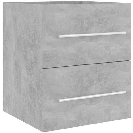 Armoire dévier - AKOZON - Lavabo intégré - Gris béton - 1 tiroir - 41x38,5x48 cm