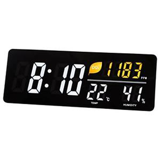 Alba Horloge digitale Cloud avec indicateur de CO2 - Noir