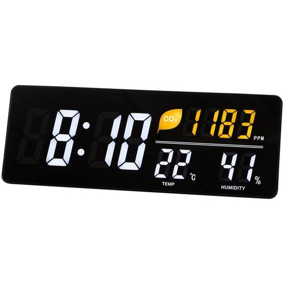 Alba Horloge digitale Cloud avec indicateur de CO2 - Noir