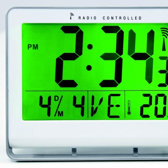 Alba Horloge digitale radio-pilotée - Blanc