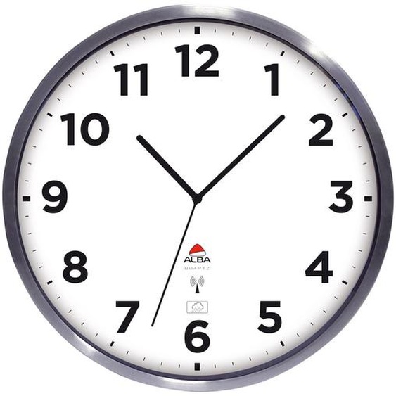 Alba Horloge murale extérieure radio pilotée Hora à quartz - Diamètre 35,5 cm - Blanc