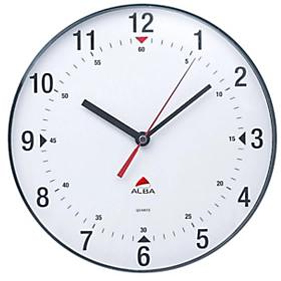Alba Horloge murale Hindi à quartz - Diamètre 25 cm - Blanc