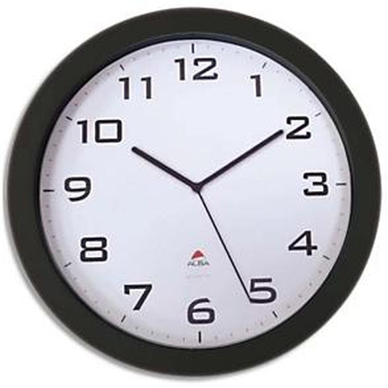 ALBA Horloge murale Horissimo silencieuse grand format à pile 1AA non fournie - D38 cm, P5,11 cm Noir