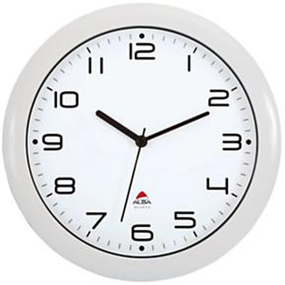 Alba Horloge murale Hornew à quartz - Diamètre 30 cm - Blanc