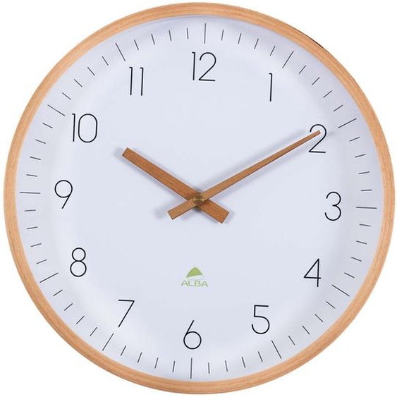 Alba Horloge murale Madera en bois - Diamètre 30 cm - Blanc