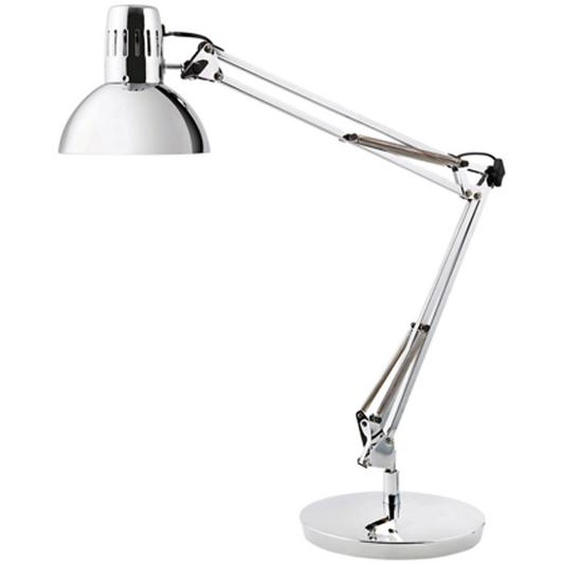 Alba Lampe de bureau Architecte - Ampoule Led - 7W - Double bras articulé - Tête orientable - Chromé