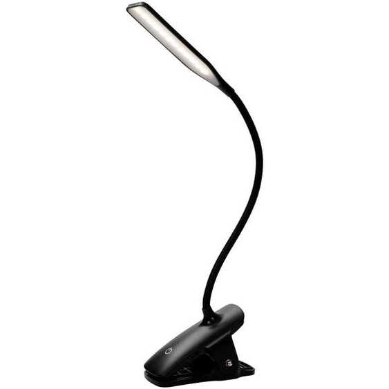 Alba Lampe de bureau Ledclip - Ampoule Led - 2,8W - Rechargeable - Bras flexible - Noir