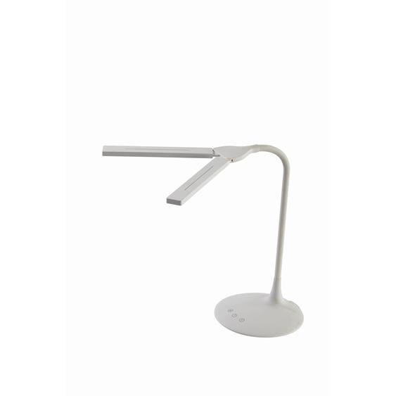 Alba Lampe de bureau Twin - Led intégrée - 6W - Rechargeable par USB - 2 têtes orientables - Blanc