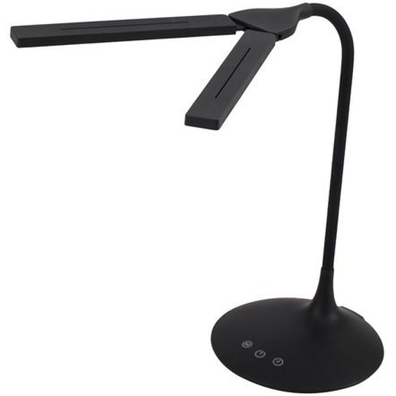 Alba Lampe de bureau Twin - Led intégrée - 6W - Rechargeable par USB - 2 têtes orientables - Noir