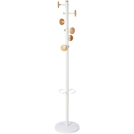 Alba Portemanteau Music 6 patères - Blanc bois / métal