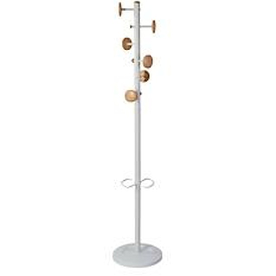 Alba Portemanteau Music 6 patères - Blanc bois/métal