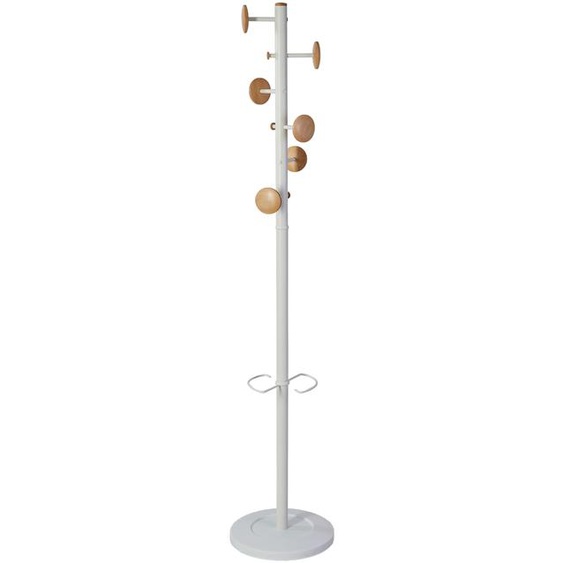 Alba Portemanteau Music 6 patères - Blanc bois/métal