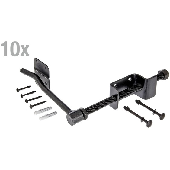 Alberts 10 x arrêt de volet, 180 mm, noir électro-galvanisé