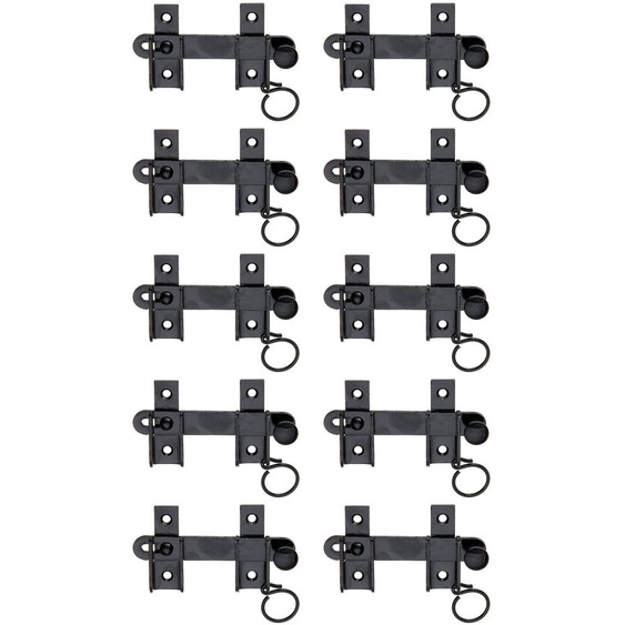 Alberts 10 x jeton de volet de frappe, 120 x 65 mm, noir, avec dispositif de blocage