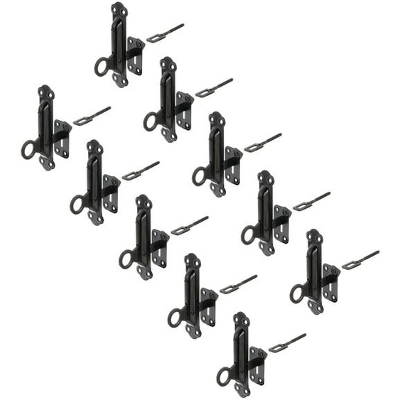 Alberts 10x arrêt de volet, 150 x 38 mm, noir, phosphaté zinc