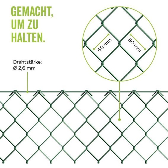 Alberts 604769 Grillage métallique, vert, hauteur 125 cm, longueur 25 m