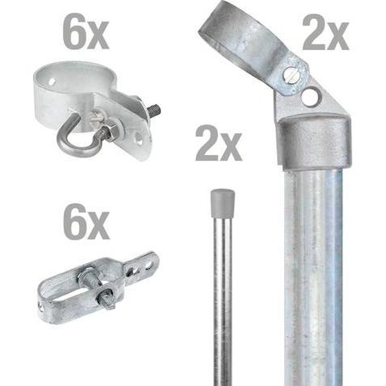 Alberts 634445 Set dangle pour clôture Portail en treillis ondulé ec clôture en treillis, Set,fil,fvz,zE,800, galvanisé à chaud fvz, , zE de montant de portail : 76 mm, hauteur de clôture : 80 cm