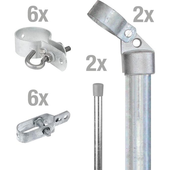 Alberts 634469 Zauneckuss-Set Porte grillagée ondulée ec clôture grillagée, Set,fil,fvz,zE,1200, galvanisé à chaud fvz, , Poteau-zE : 76 mm, Hauteur de clôture : 12 cm