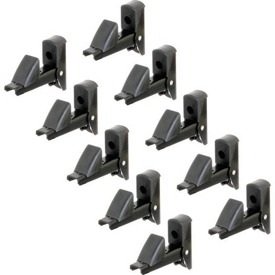 Alberts 864675 Arrêtoir pour volets et portes, fermeture automatique, aluminium, laqué noir, distance arrêt - plaque 15 - 50 mm, set de 10 pièces