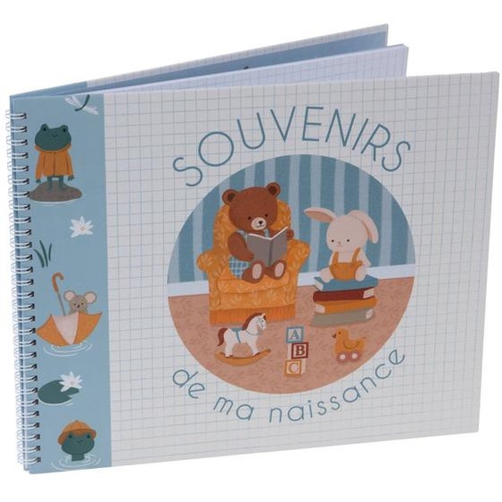 Album De Naissance Bleu, Marron, Blanc