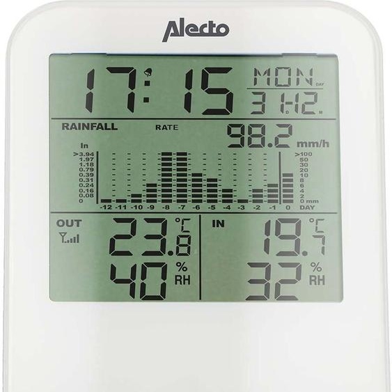 Alecto WS-1200 - Station météo avec mesure sans fil de la pluviométrie, blanc