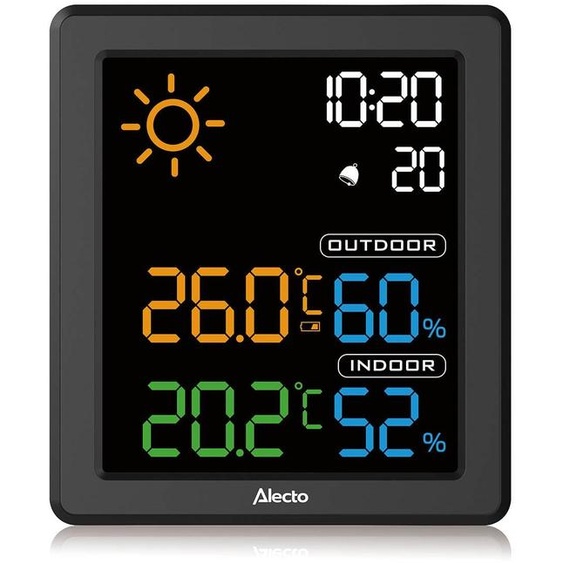 Station météo Alecto WS1000 avec capteur dextérieur sans fil et écran couleur de 3,9 pouces