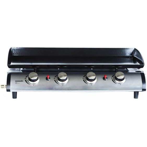 Alices Garden - Plancha au gaz 4 feux - Porthos 4 brûleurs - 10 kW. barbecue. cuisine extérieure. grande plaque émaillée. inox