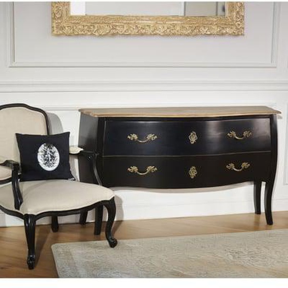 Commode 2 tiroirs plateau en chêne ALIENOR