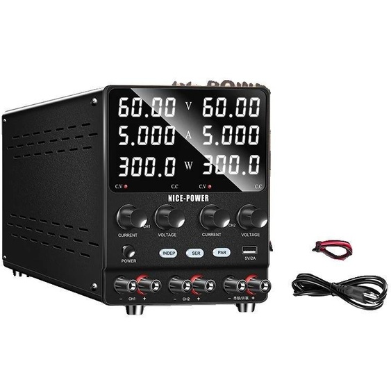 Alimentation électrique, double canal, tension et courant réglables, 60 V 5 A DOUBLE CANAL
