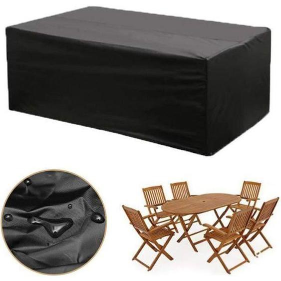 ALL07215-Imperméable Bâche Salon de Jardin Couverture Protection pour Table Canapé Housse de Meuble Anti-VentPluieUV 180 x 120 x 74