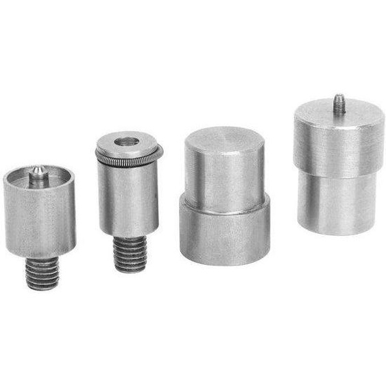 Allecto retiré. Jeu de matrices pour rivets doubles, 4 pièces - 12 mm, 15 mm, 21,5 mm - Snap Die Die - Acier inoxydable argenté - Remplacement pour presse manuelle