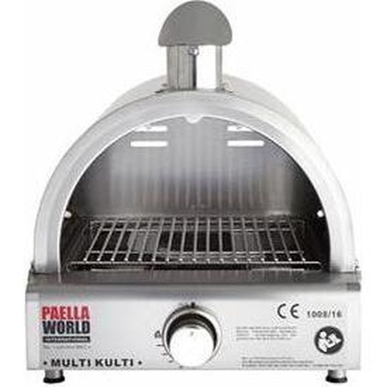 Allgrill MULTI-KULTI Set 3 avec sécurité dallumage - gril à gaz + hotte à pizza + pierre à pizza Ø 31 cm