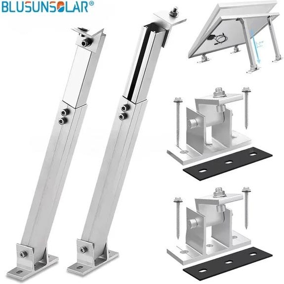 ALLOYSEED Support de pied de panneau solaire réglable, Support dinclinaison de panneau solaire en alliage daluminium, Kit de Support de montage de panneau solaire pour bateau de toit RV