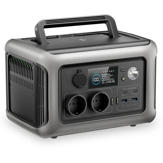 Allpowers - Station dalimentation Portable R600, Batterie LiFePO4 299Wh, générateur Solaire de Sortie ca avec 2 Piles de 600 w, Charge Rapide 0-100%