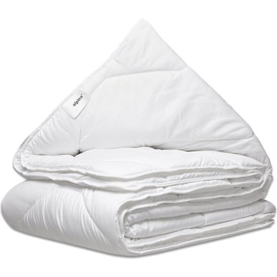 alpina Couette 200x200/220 cm Duvet 4 saisons pour 2 personnes - Lavable en machine à 40 degrés - Séchage rapide et respirant - Polyester - Blanc