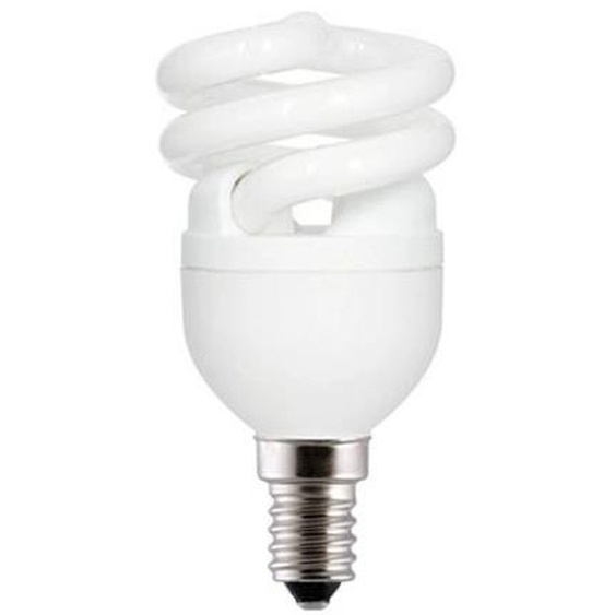 Aluminor Ampoule Fluocompacte E14 - 2 tubes spirales Blanc Chaud 2700K - 8W - 470 lm - Equivaut à 40W