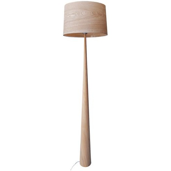 Aluminor Lampadaire Totem - Ampoule Led E27 - 12W - Pied acier laqué - Bois