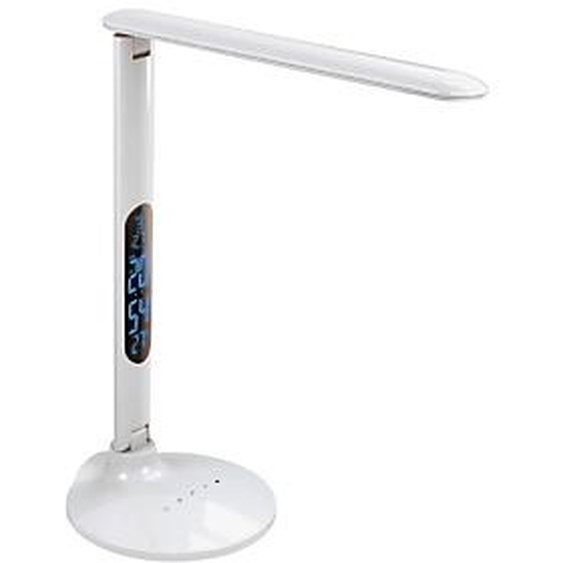 Aluminor Lampe de bureau Success - Led intégrée - 10W - Bras et tête articulés - Ecran digital - Blanc