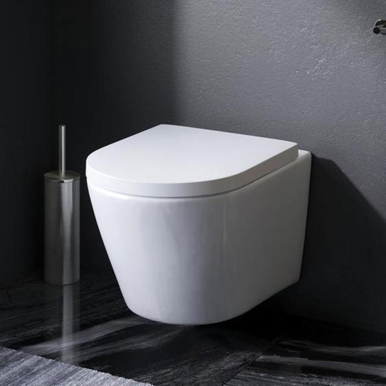 AM.PM WC suspendu sans bride avec cuvette et abattant standard céramique Blanc CNA1700SC Flash