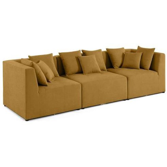 Amalfi - canapé modulable 3 places - en tissu - Jaune