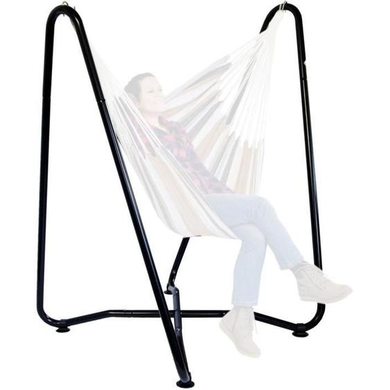 Support pour fauteuil suspendu - AMANKA - 155 cm - Acier noir - Poids max 150 kg - Design moderne
